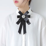 Big Crystal Bowknot Brooch Shirt Bow Tie Corsage Wedding