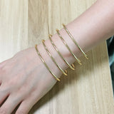 Metal Lines Rigid Cuff Open Bracelet for Women