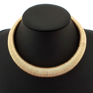 Chunky Necklaces for Women Spring Metal Torques Choker Collar