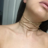 Alloy Torques Choker Necklaces For Women Metal Collar Statement Necklace