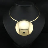 Metal Circle Pendant Choker Necklace Jewelry Women Statement Necklaces