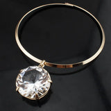 Punk Style Glass Crystal Torques Necklaces for Women Choker Collar Jewelry