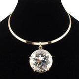 Punk Style Glass Crystal Torques Necklaces for Women Choker Collar Jewelry