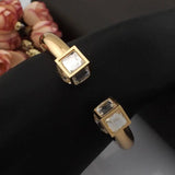 Square Crystal Bangles & Silver CC Cuff Bracelets Jewelry B126