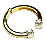 Square Crystal Bangles & Silver CC Cuff Bracelets Jewelry B126