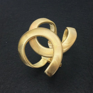 Thick Metal Chain Twist CC Spring Cuff Bangles Silver B131