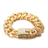 ULY 13MM 18k Plated Diamond Cuban Chain Hip Hop Necklace
