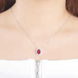 Nano Ruby Princess Pendant Necklace 925 Silver Chain