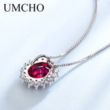 Nano Ruby Princess Pendant Necklace 925 Silver Chain