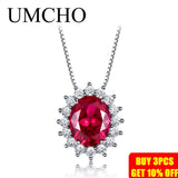 Nano Ruby Princess Pendant Necklace 925 Silver Chain