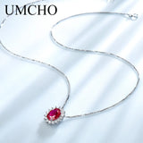 Nano Ruby Princess Pendant Necklace 925 Silver Chain