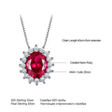 Nano Ruby Princess Pendant Necklace 925 Silver Chain