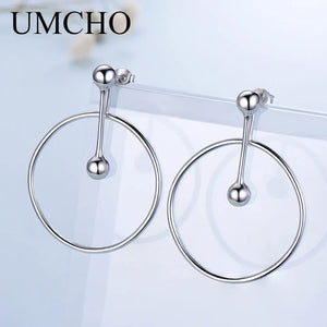 925 Sterling Silver Big Circle Hoop Earrings Statement Jewelry