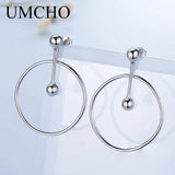 925 Sterling Silver Big Circle Hoop Earrings Statement Jewelry