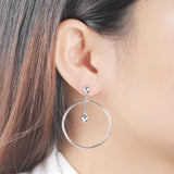 925 Sterling Silver Big Circle Hoop Earrings Statement Jewelry