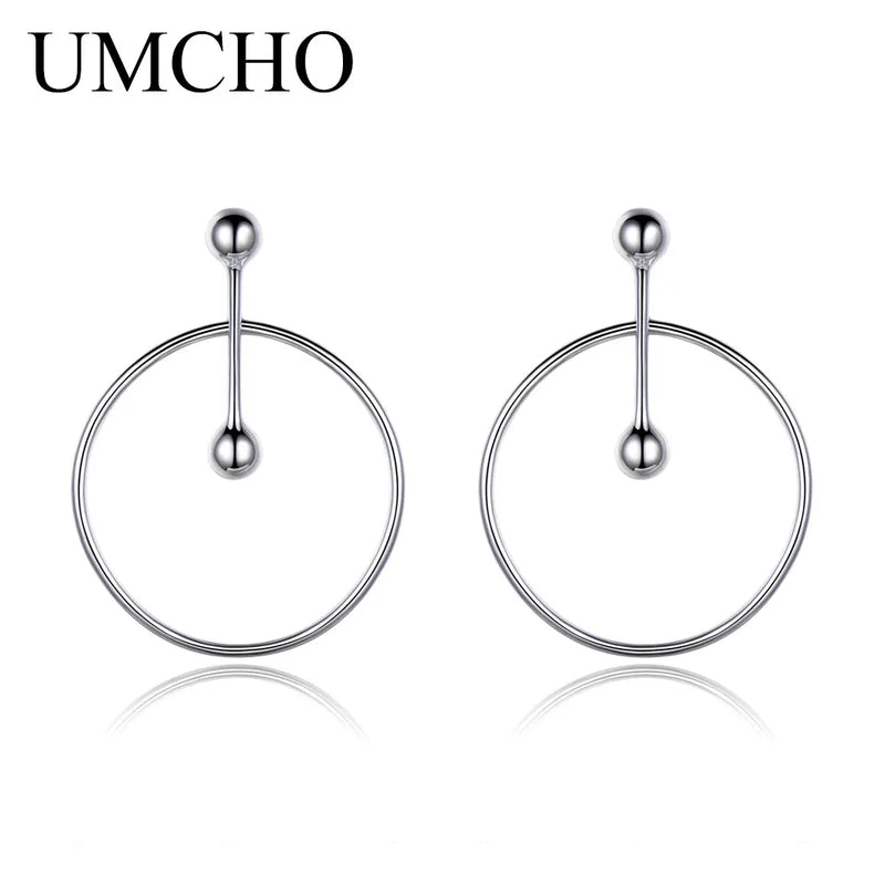 925 Sterling Silver Big Circle Hoop Earrings Statement Jewelry