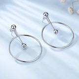 925 Sterling Silver Big Circle Hoop Earrings Statement Jewelry