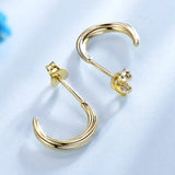 925 Sterling Silver Stud Earrings Party Fine Jewelry Yellow