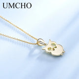 S925 Silver Owl Pendant Necklace for Women