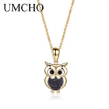 S925 Silver Owl Pendant Necklace for Women