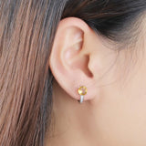 2.0ct Natural Citrine Clip Earrings 925 Sterling Silver Female Fine Jewelry