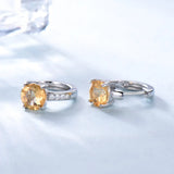2.0ct Natural Citrine Clip Earrings 925 Sterling Silver Female Fine Jewelry