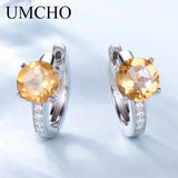 2.0ct Natural Citrine Clip Earrings 925 Sterling Silver Female Fine Jewelry