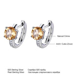 2.0ct Natural Citrine Clip Earrings 925 Sterling Silver Female Fine Jewelry
