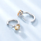 2.0ct Natural Citrine Clip Earrings 925 Sterling Silver Female Fine Jewelry