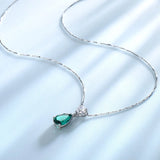 925 Silver Nano Emerald Zircon Necklace
