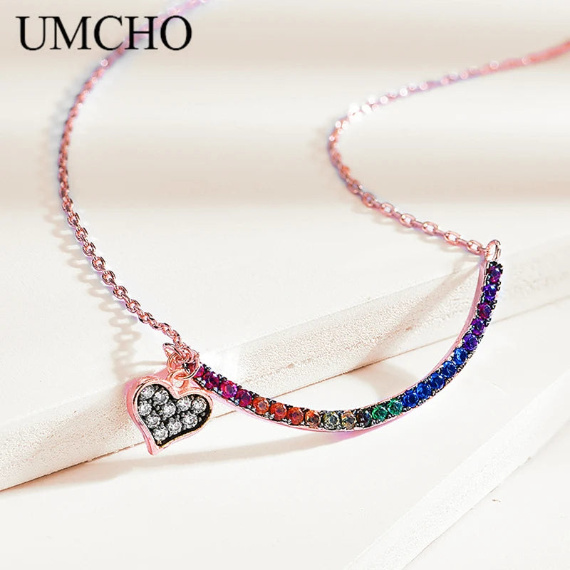 Tiny Colorful Heart Pendant for Women - C0430