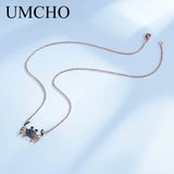 925 Silver Colorful Crab Chain Necklace Sterling Silver Women's Jewelry