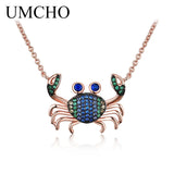 925 Silver Colorful Crab Chain Necklace Sterling Silver Women's Jewelry