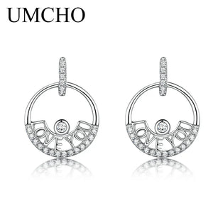 925 Silver Earrings LOVE YOU Drop Earrings Sterling Silver Jewelry For Women