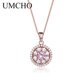 925 Silver Morganite Pendant Necklace Gemstone For Girl Gift