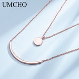 925 Sterling Pink Zircon Pendant Necklace for Women Girls