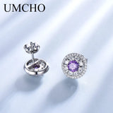925 Silver Amethyst Clip Earrings Wedding Engagement Jewelry