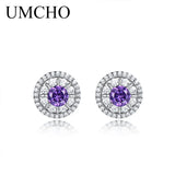 925 Silver Amethyst Clip Earrings Wedding Engagement Jewelry