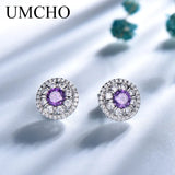 925 Silver Amethyst Clip Earrings Wedding Engagement Jewelry