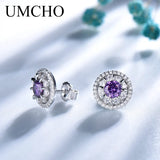 925 Silver Amethyst Clip Earrings Wedding Engagement Jewelry
