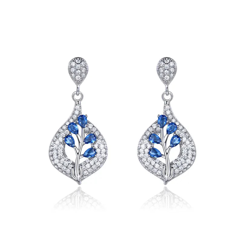 925 Silver Clip Earrings Emerald Gemstone Wedding Valentine Gift