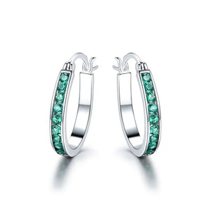 925 Sterling Silver Emerald Clip Earrings Wedding Engagement Fine Jewelry