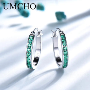 925 Sterling Silver Emerald Clip Earrings Wedding Engagement Fine Jewelry