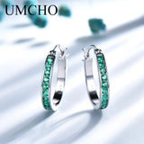 925 Sterling Silver Emerald Clip Earrings Wedding Engagement Fine Jewelry