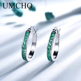 925 Sterling Silver Emerald Clip Earrings Wedding Engagement Fine Jewelry
