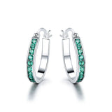 925 Sterling Silver Emerald Clip Earrings Wedding Engagement Fine Jewelry