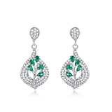 925 Silver Clip Earrings Nano Gemstone Wedding Jewelry