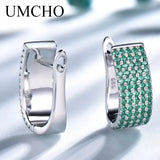 925 Silver Nano Emerald Christmas Clip Earrings for Girls Gift Jewelry