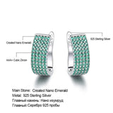 925 Silver Nano Emerald Christmas Clip Earrings for Girls Gift Jewelry