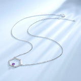 925 Silver Geometric Amethyst Pendant for Women